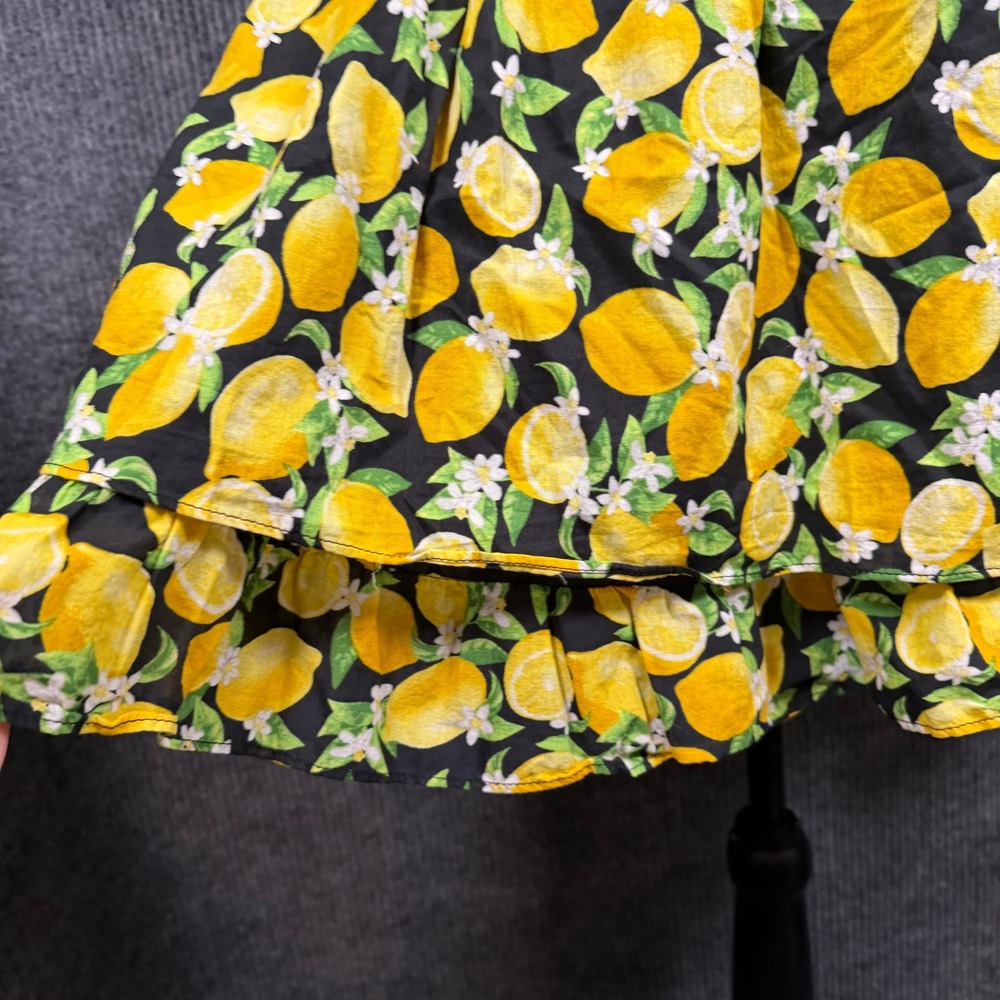 Betsey Johnson Lemon All Over Print Mini Dress Corset Grunge Ruffle Sz 8 Whimsy - Picture 7 of 12